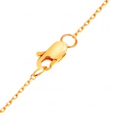 Colier din aur 14K - simbolul infinitului plat cu diamant transparent, lanț strălucitor