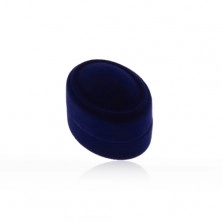 Cutiuță ovală pentru cercei sau două inele, suprafață catifelată de culoare albastră