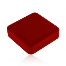 Cutiuță roșie de cadou pentru lanț sau colier, suprafață catifelată