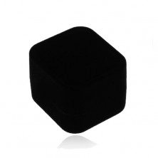 Cutiuță de cadou pentru inel sau cercei, formă pătrată, culoare neagră