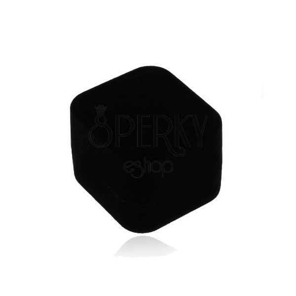 Cutiuță de cadou pentru inel sau cercei, formă pătrată, culoare neagră