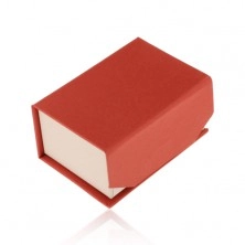 Cutiuță de cadou roșu-bej pentru inel sau cercei, închidere magnetică