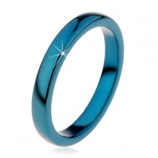 Inel din tungsten -albastru cu suprafață netedă, rotunjită,3mm