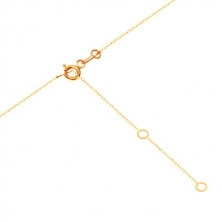 Colier realizat din aur 375 - lanţ compus din zale ovale,inimă decupată în cerc