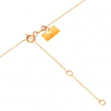 Colier din aur 375 -lanţ compus din zale ovale,arc cu zirconii şi fundă lucioasă 