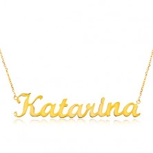 Colier ajustabil din aur de 14K, cu numele Katarina, lanț subțire 