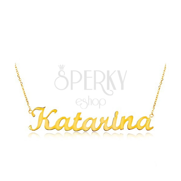 Colier ajustabil din aur de 14K, cu numele Katarina, lanț subțire 