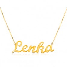 Colier ajustabil din aur 585, cu numele Lenka, lanț subțire 