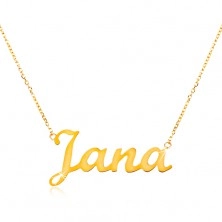 Colier ajustabil din aur de 14K, cu numele Jana, lanț subțire