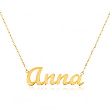 Colier ajustabil din aur de 14K, cu numele Anna, lanț subțire 