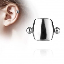 Piercing pentru cartilagiul urechii, din oţel de 316L - barbell cu bile şi arc 