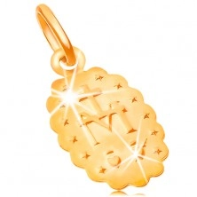 Pandantiv din aur galben 14K - medalion cu două fețe cu Fecioara Maria
