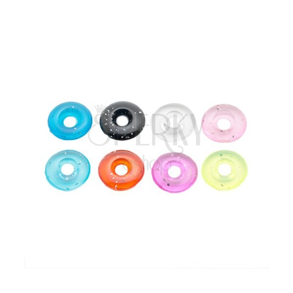 Cerc acrilic colorat, cu sclipici - pandantiv pentru piercing