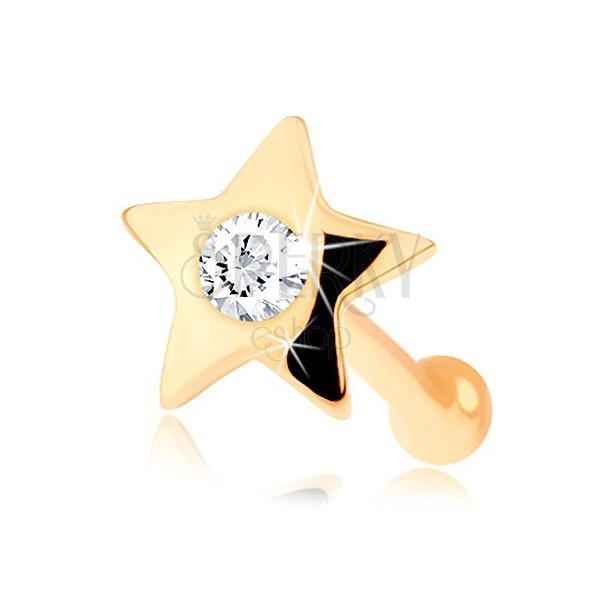Piercing nas din aur de 14K - forma de stea, cu diamant
