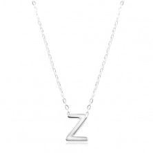 Colier din argint 925 - lanț strălucitor și litera Z