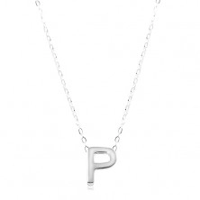 Colier din argint 925 - lanț strălucitor și litera P
