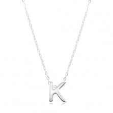 Colier din argint 925 - lanț strălucitor și litera K