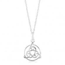 Colier din argint 925, lanț strălucitor, simbol celtic în contur rotund