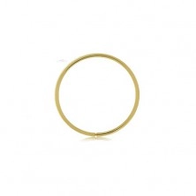 Piercing din aur 375 - cerc subțire strălucitor, suprafață netedă, aur galben