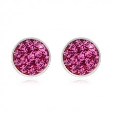 Cercei din argint 925, cercuri strălucitoare cu zirconii roz