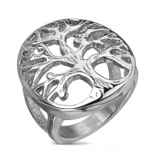 Inel din oțel inoxidabil argintiu, cu Copacul vieții