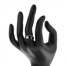 Inel din argint 925 cu smalț negru și brațe strălucitoare