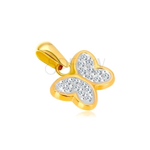 Pandantiv din aur 585 - fluture strălucitor cu zirconii