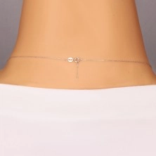Colier din aur alb 375 - lanț subțire, cerc strălucitor cu diamant
