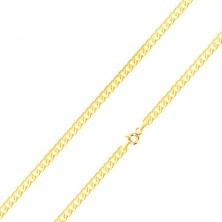 Lanț lucios din aur galben 14K - plat, zale conectate în serie, 500 mm