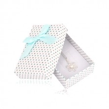 Cutie cadou cu fundă de culoare albastru deschis pentru un set sau colier - A