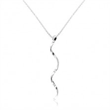 Colier din argint 925 - linie spiralată, lanț fin