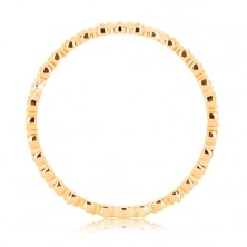 Inel din aur 375 - zirconii rotunde, transparente pe întreaga suprafaţă, margini ondulate