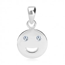 Pandantiv din argint 925 - față zâmbitoare cu ochi din zirconii strălucitoare