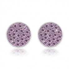 Cercei din argint 925 - cerc strălucitor încrustat cu zirconii violet deschis