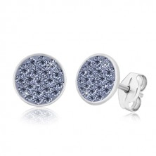 Cercei din argint 925 - cerc strălucitor încrustat cu zirconii albastre