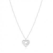 Colier din argint 925 - inimă simetrică cu decupaje în formă de inimi, inscripție "MUM"