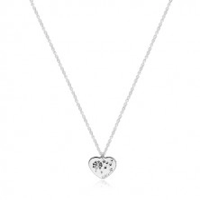 Colier din argint 925 - inimă simetrică, păpădie, inscripție "Mom"