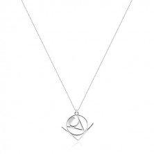 Colier din argint 925 - cuvântul „LOVE” cu motiv geometric abstract
