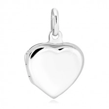 Pandantiv din  argint 925 - medalion plat, inimă simetrică cu suprafață lucioasă