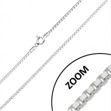 Lanț strălucitor din argint 925 - zale unghiulare unite perpendicular, 1,8 mm