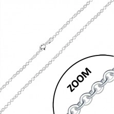 Lanț din argint 925 - zale rotunde unite perpendicular, 2,6 mm