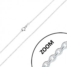 Lanț din argint 925 - zale rotunde plate conectate perpendicular, 1,4 mm