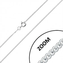 Lanț din argint 925 - zale ovale răsucite conectate în serie, 1,3 mm
