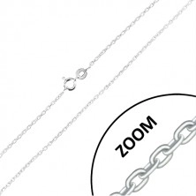 Lanț din argint 925 - zale ovale unite perpendicular, 1,5 mm