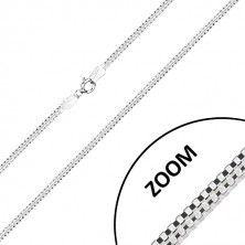 Lanț din argint 925 - două lanțuri unghiulare interconectate, închidere de tip homar, 2,7 mm