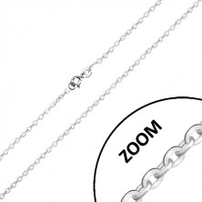 Lanț din argint 925 - zale ovale lucioase unite perpendicular, 2,2 mm