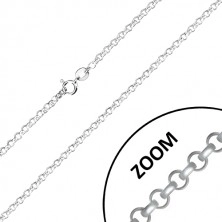 Lanț din argint 925 - zale rotunde mai largi, suprafață lucioasă, 2,6 mm