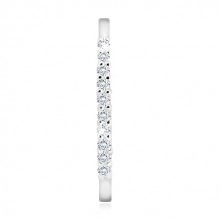 Inel din argint 925 - linie strălucitoare de zirconii transparente, brațe înguste