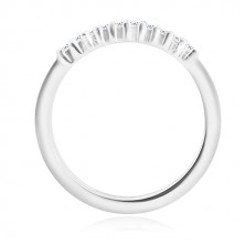 Inel din argint 925 - linie strălucitoare de zirconii transparente, brațe înguste