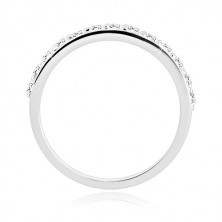 Set de inele din argint - o verigheă cu jumătate strălucitoare, inel cu zirconiu